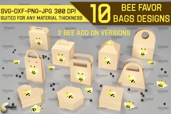 3D Bee Favor Bags Paper Cut Bundle: A Creative Digital Resource for Designers and Crafters