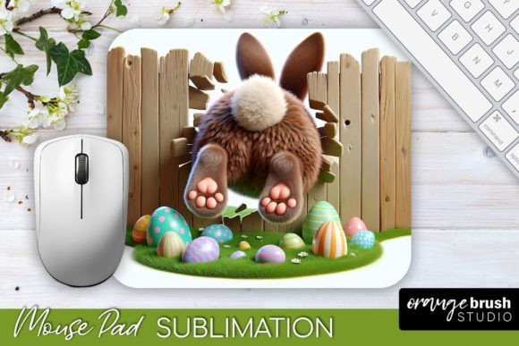 3D Hole in Wall Easter Bunny Mousepad: A Creative Twist for Your Workspace