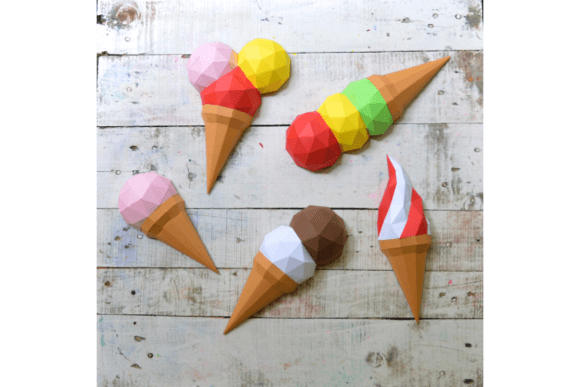 3D Papercraft Ice Cream: A Creative and Adorable Addition to Any Room