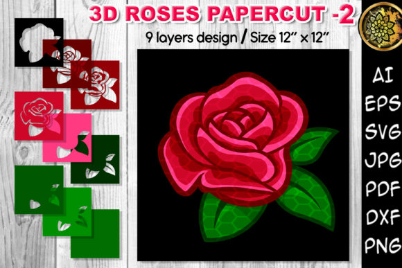 Bringing Romance to Life with 3D Valentine Rose Flowers Clipart –2