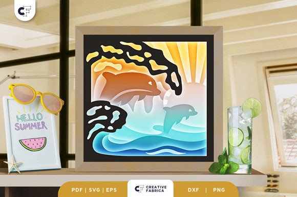 Bringing the Ocean to Life with a Dolphin 3D Shadow Box Paper Cut