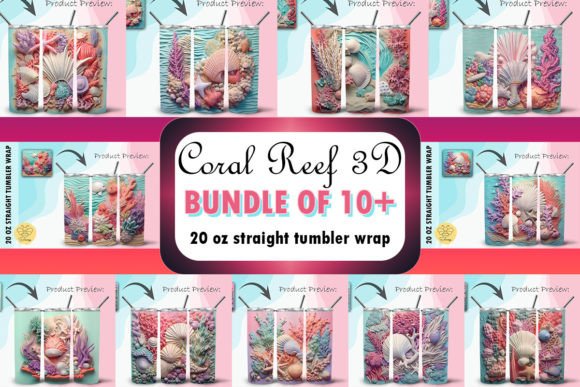 Coral Reef 3D Tumbler Wrap Bundle Guide