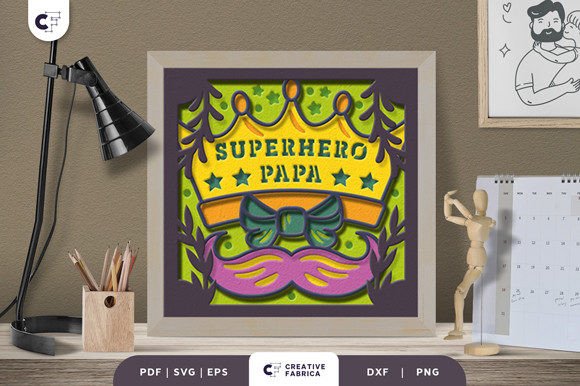 Creating a Stunning Superhero Papa 3D Light Box Paper Cut for Father's Day