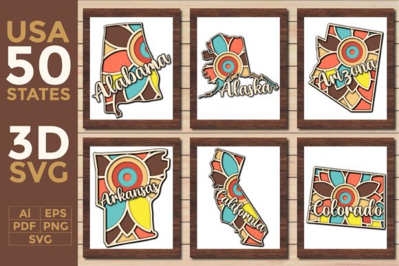 Evaluating the USA All 50 States Retro 3D SVG Design for Digital Projects