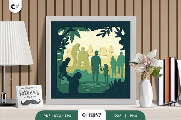 Father and Daughter 3D Shadow Box SVG Guide