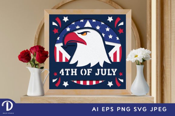 Patriotic Eagle 3D SVG for July 4th
