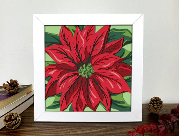 Poinsettias 3D Shadow Box Svg