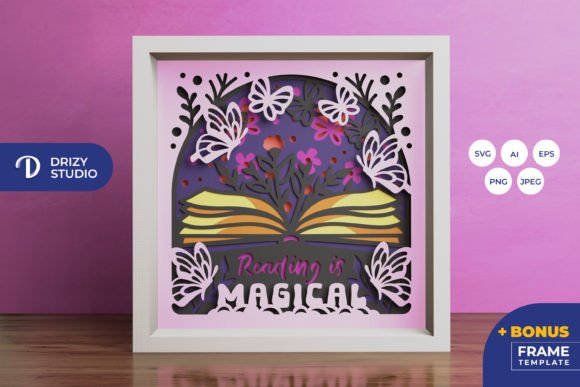 Reading is Magical 3D Shadow Box