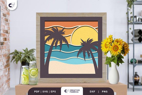 Strategic Design Decisions: Leveraging the Beach Palm 3D Shadow Box Papercut for Impactful Visuals