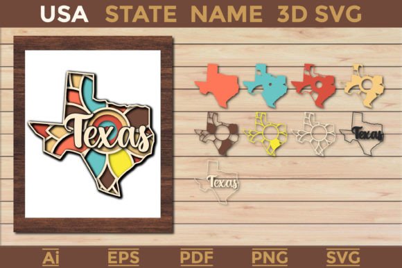 Strategic Design Execution with Texas USA State 3d SVG Paper Cut Assets