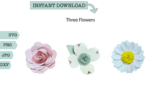Three Flowers 3D SVG: A Creative Solution for Crafters and Designers